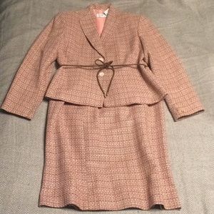 Women’s Pink/Brown Tweed Suit w/ Skirt